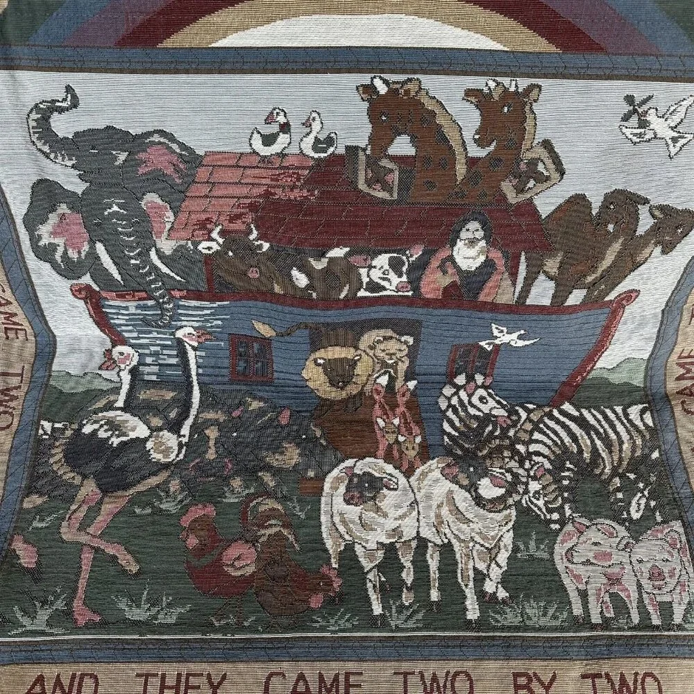 Wall Tapestry Noah's Ark And They Came Two by Two Nursery Child Room